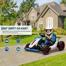 Garvee 24V Electric Drift Go Kart for Kids with Dual 150W Motors and 5-Point Safety Harness - Red+White