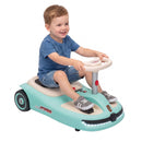 Qaba Light Blue Electric Wiggle Car with Adjustable Steering Wheel and Pull Handle