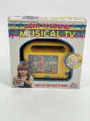 Vintage 1990s Funrise Light 'N Sound Musical TV Toy with 12 Songs in Yellow