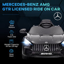 12V Licensed Mercedes-Benz AMG GTR Ride-On Car for Kids with Remote Control, Black