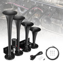 12V 4 Trumpet Air Horn Kit for Trucks - Powerful Sound System
