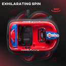 Red 6V Kids Bumper Car with 360° Spin, LED Lights, Music, and Horn