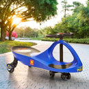 Blue Police Ride-On Toy Car for Kids 3 Years and Older, Battery-Free Metal Design