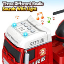 Racing Car and Helicopter Fire Truck Playset for Toddlers