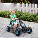 Blue Kids Pedal Go Kart for Ages 5-12, 110 lbs Weight Limit, 47.75" Length