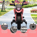 Pink/Black Kids Battery-Powered Motorcycle with Training Wheels and USB/AUX/MP3 Connectivity