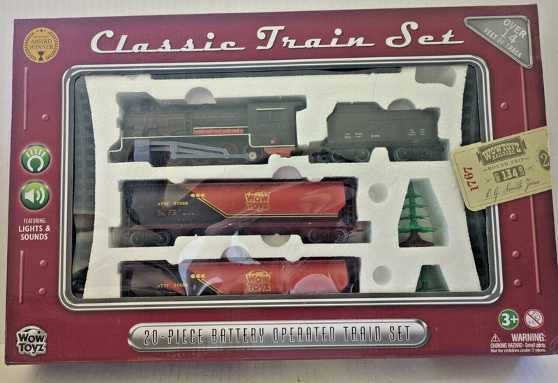 20-Piece Classic Battery-Operated Passenger Train Set with Lights and Sounds