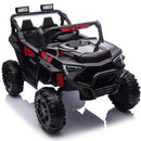 Black 24V 400W Kids UTV Ride-On Car with Parental Remote and Four-Wheel Suspension LED