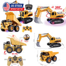 Dual Pack Remote-Controlled Construction Vehicle Toy Set with Friction-Driven Excavator