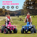 GLAFSIR Pink and Black 2-Seater Electric ATV with LED Lights and Bluetooth Music for Kids Aged 3-8