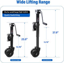 2000 Lbs Dual Wheel Trailer Jack, Compatible with 20-24V Cordless Drills, 12" Lift