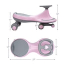 Babyjoy Pink Wiggle Car with Flashing Wheels for Toddlers and Kids