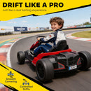 24V Electric Go Kart with Dual 150W Motors, Adjustable Seat, 11.2 MPH Speed, and 5-Point Harness