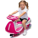 12V Electric Wiggle Car for Kids with Bluetooth Music - Pink, 5MPH Max Speed