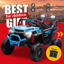 24V Electric UTV for Kids, 400W Ride-On Truck with Parental Remote and LED Lights, Blue