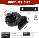 12V Dual Tone 130dB Snail Car Horn Kit for Universal Fit