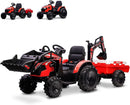 24V Electric Ride-On Tractor for Kids with Trailer and Digger Remote Control