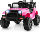 Chic Pink Electric Ride-On Car for Kids: 12V, Remote Control, Spring Suspension, LED Lights