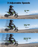 Electric Off-Road Dirt Bike for Children 5-10 Years Old, Green