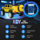 JOYLDIAS Yellow 12V Electric Truck Toy for Kids with LED Lights, Music, and Remote Control