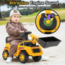Ride-On Bulldozer Toy with Adjustable Bucket and Engine Sounds for Kids
