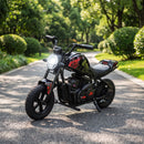 Black 24V Electric Motorcycle with 180W Motor for Kids Aged 6-12
