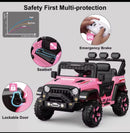 Kids Electric Ride-On SUV with Remote Control - Pink/Green 46in, Bluetooth & USB Features