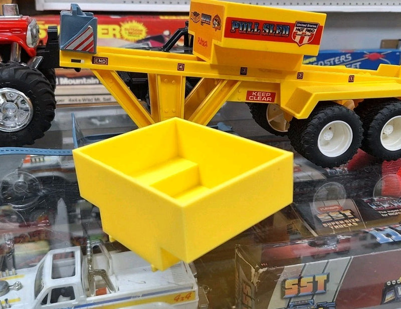 Yellow Pull Sled Box Compatible with Playskool Bogfoot SST Stomper Trucks 3D Printed