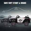 12V Battery Operated Police Car Ride-On for Kids with Flashing Lights