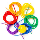 Language Development Bead Stringing Set with 384 Wooden Beads and 200 Flashcards