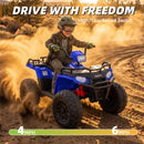 24V Electric Quad ATV for Kids with 6MPH Speed, Twist-grip Throttle, and Foot Brake