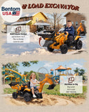 JCB 3CX 24V Licensed Excavator Ride-On Toy for Kids, Backhoe Digger Play Vehicle