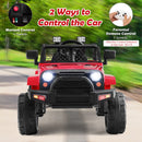 12V Electric Red Ride-On Truck for Kids with Remote Control, Lights, and Music
