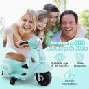 Children's Electric Motorcycle with Training Wheels, Headlight, Horn, and 6V Battery