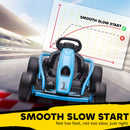 Blue 24V Electric Drift Go Kart for Children Aged 8 to 12, Dual Speed Options