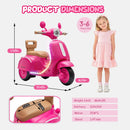12V Electric Scooter for Kids with Backrest, Music, and Bluetooth - Red, Ages 3-6