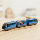 Electric Action Locomotive Toy Train Set Compatible with Wooden Tracks, Magnetic-...