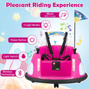 Battery-Powered Pink Bumper Car with 360° Spin & Remote for Kids Ages 1.5-6