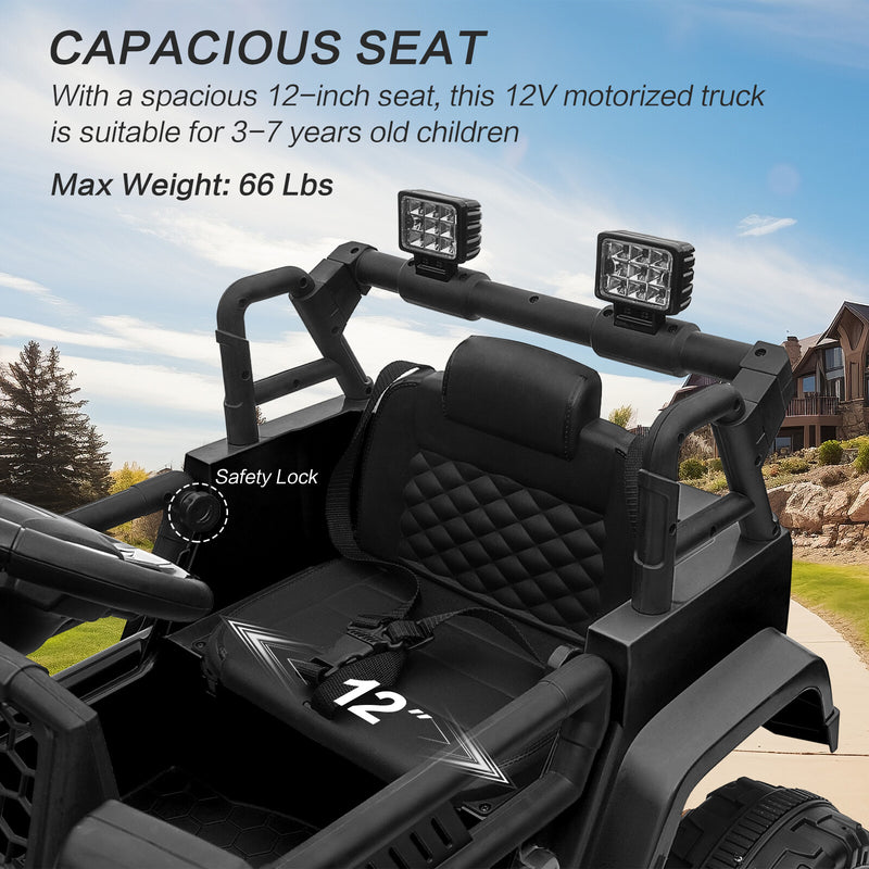 12V Battery-Powered Kids Ride-On Off-Road Truck Toy with Parent Remote Control