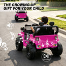 OROFULL 12V Pink Electric Ride-On Car with Remote Control and Music for Toddlers