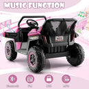 Bright Pink 12V Electric UTV for Kids - 2 Seater Ride-On Car