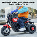 🏍️Electric 3 Wheel Ride On Motorcycle for Kids - 6V Dual Drive Toy in Red
