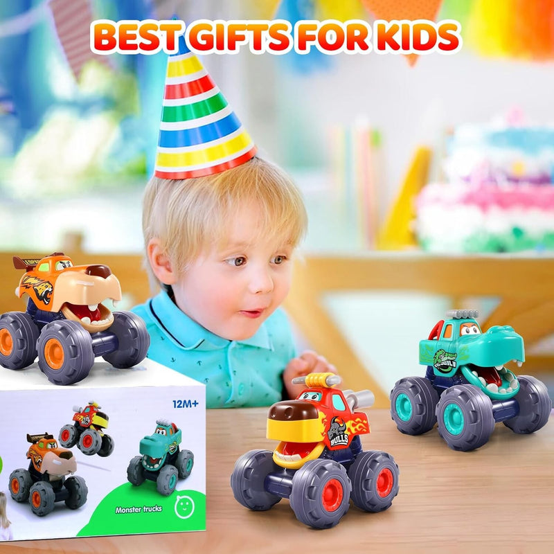 Pull-Back Monster Trucks for Toddlers (Ages 1-3) – Durable Educational Toy Magic Cars 7