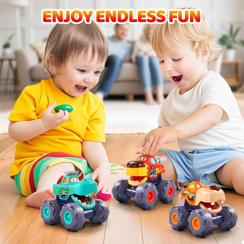 Pull-Back Monster Trucks for Toddlers (Ages 1-3) – Durable Educational Toy Magic Cars 8