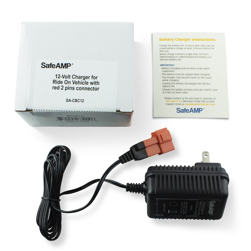 12-Volt Charger with Red 2-Pin Connector for Ride-On Vehicles Magic Cars 2