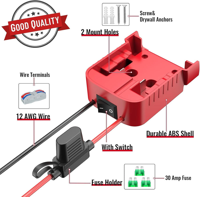 Safety First Power Wheel Adapter Set with Built-in Switch and 30A Fuse – 3 Pack Magic Cars 3