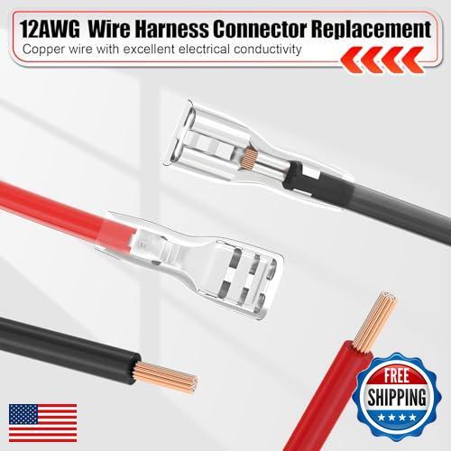 12-Pack 1 AWG Wire Harness Connector Replacement Compatible with Peg Magic Cars 4