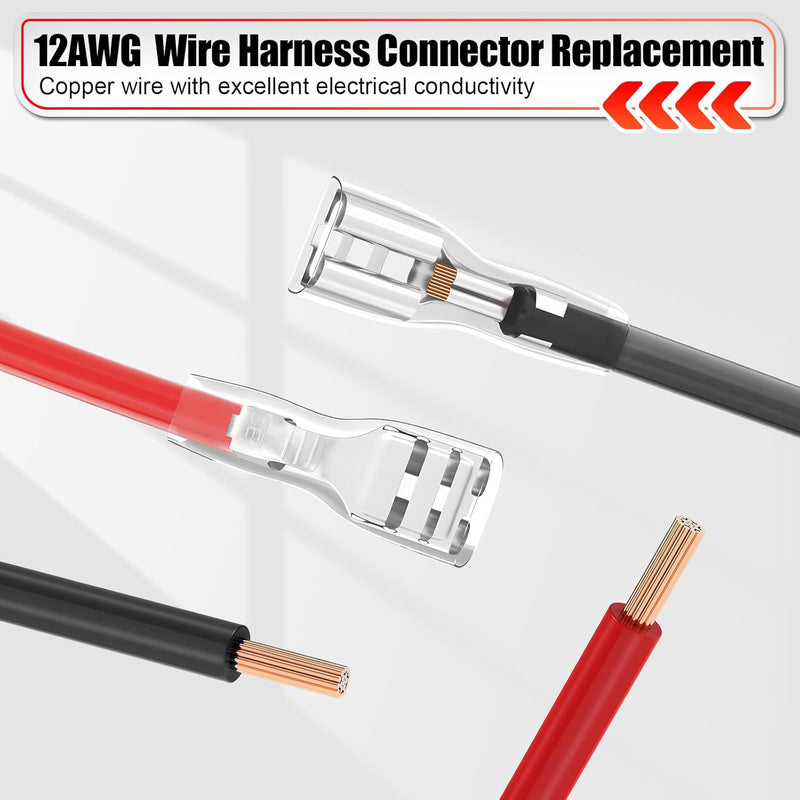 12-Pack 12 AWG Wire Harness Connector Replacement Compatible with Peg-Pe Magic Cars 4
