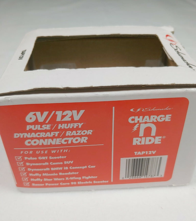 12V TAP Connector Compatible with Ride-On Vehicle Chargers for Pulse, Dyna, Huffy, and Razor Models Magic Cars 1