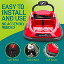 Electric Ride-On Bumper Car with Remote Control for Kids Ages 4-7, Red Magic Cars 3
